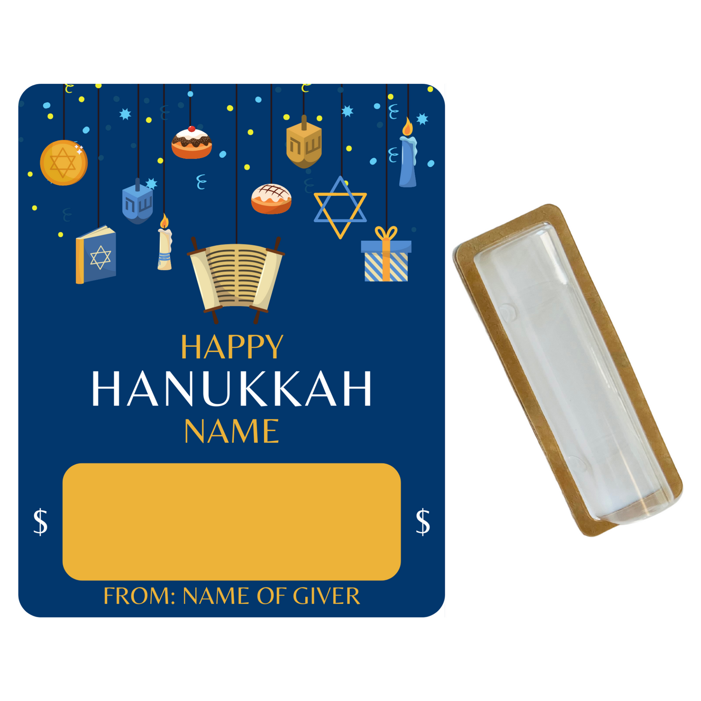 Personalized Hanukkah Money Holder card