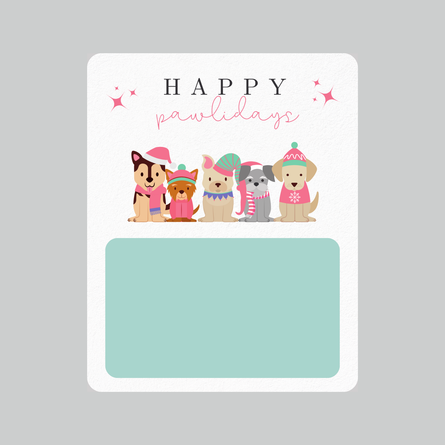 Happy Pawlidays Gift Card holder greeting card