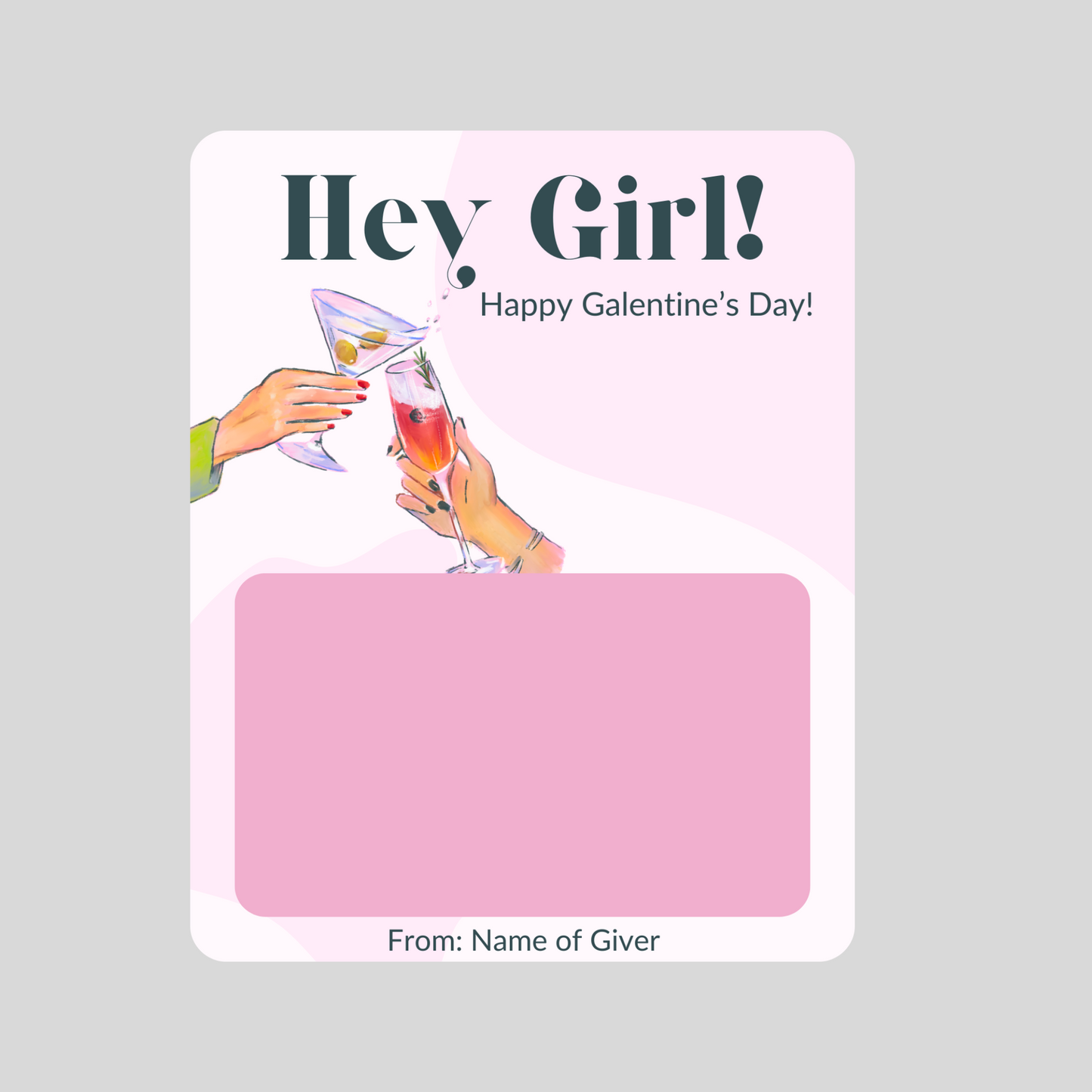 Personalized Galentine's Day Gift Card Holder