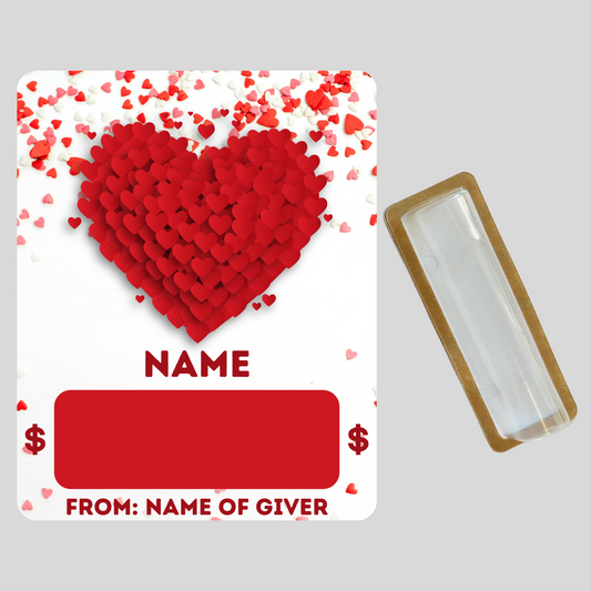 Personalized Love Heart Money Holder Card