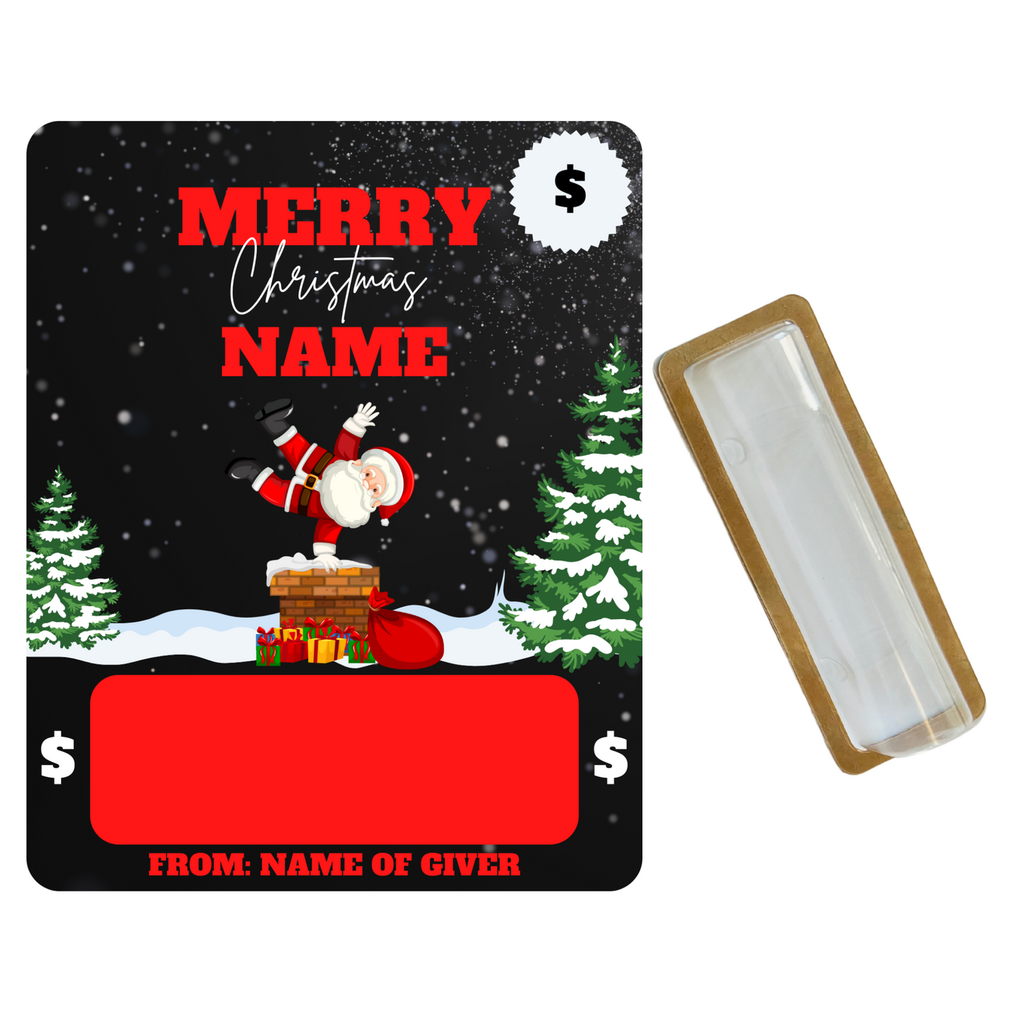 Personalized Chimney Money Holder card