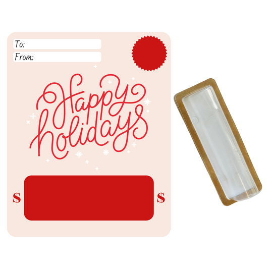 Red Happy Holidays Money holder greeting card