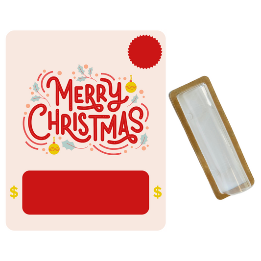 Red Merry Christmas Money holder greeting card