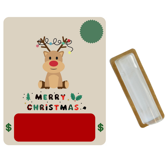 Reindeer Merry Christmas Money holder greeting card