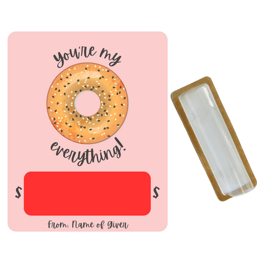 Personalized Bagel Valentine's Money Holder Card