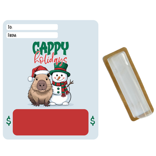 Cappy Holidays Capybara Money holder greeting card