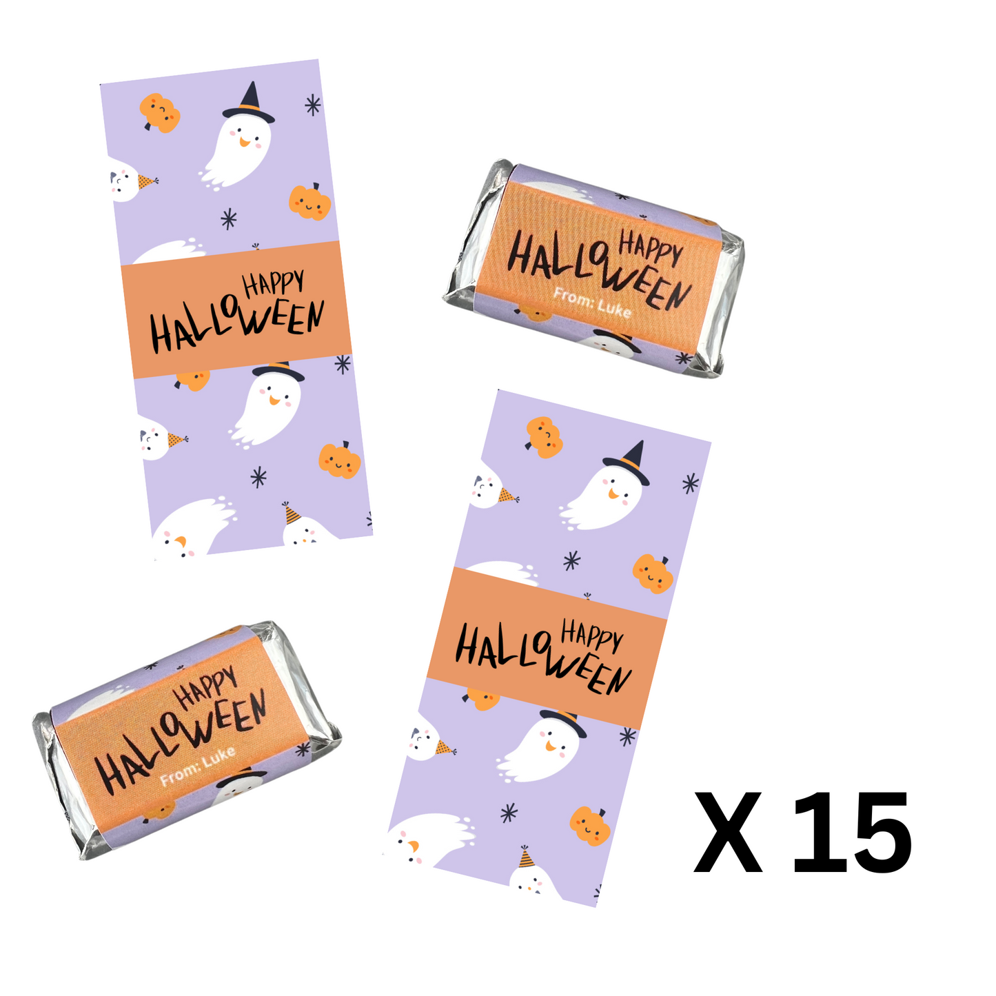 Halloween mini Hershey's candy wrappers x 15