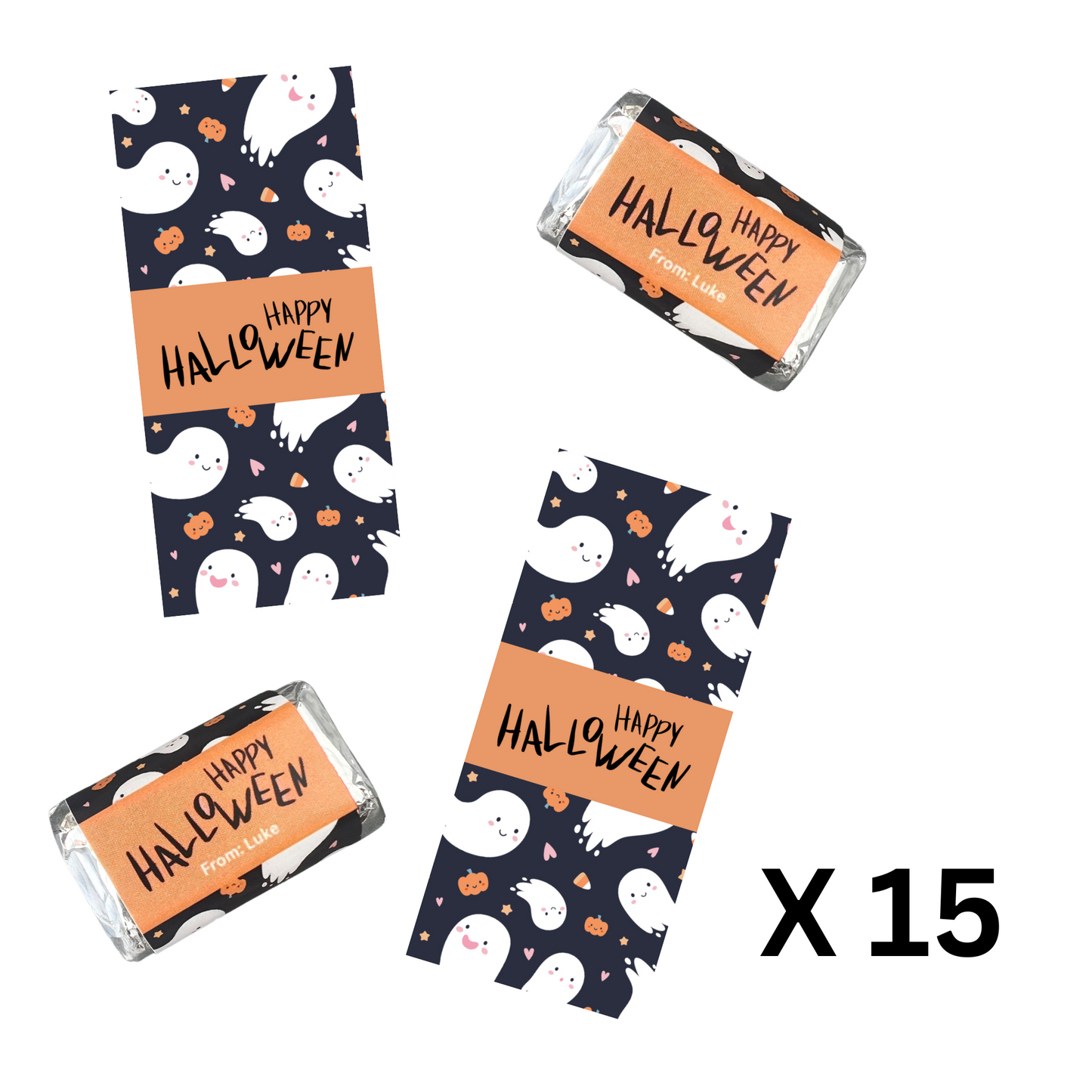 Halloween mini Hershey's candy wrappers x 15