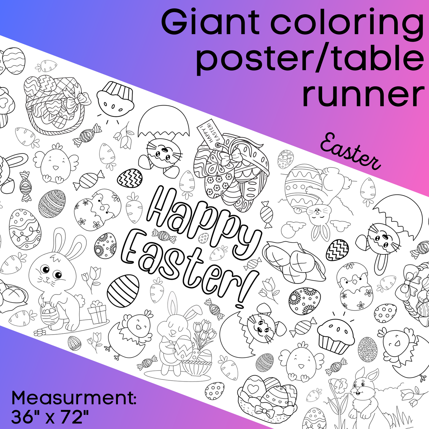 Giant Coloring Poster/ Table Cover