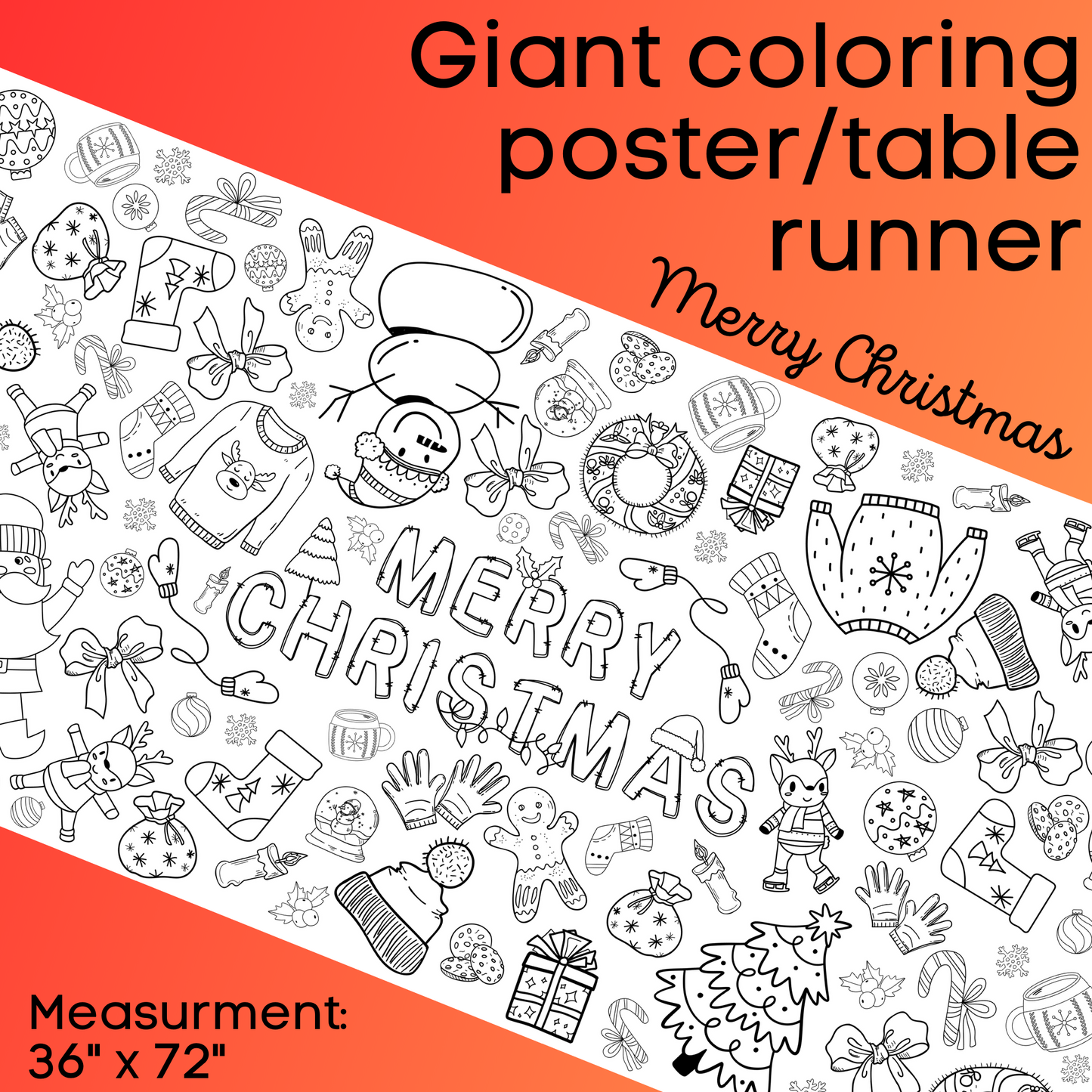 Giant Coloring Poster/ Table Cover