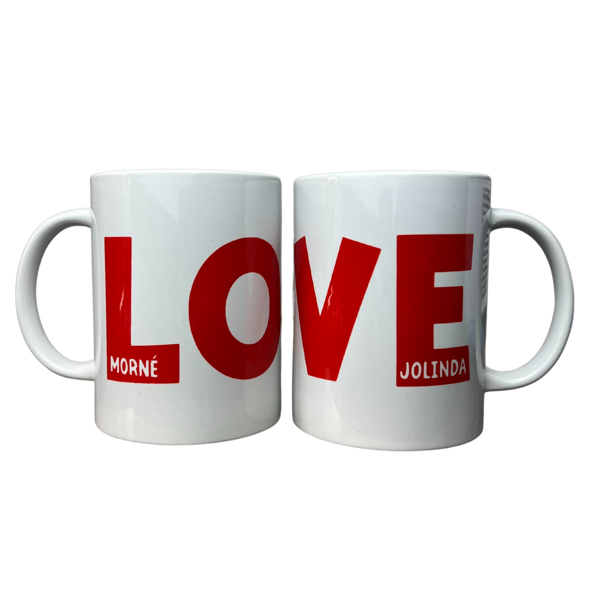 Personalized Valentine's Day mugs (Set of 2 x 15 oz mugs) Olive Ewe